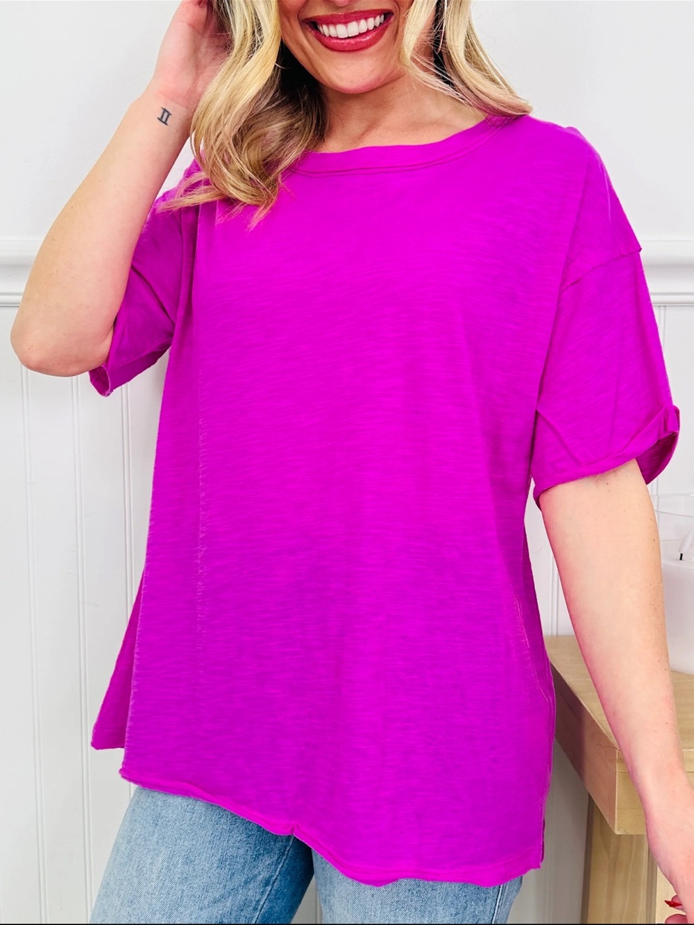 Fuchsia Cotton Tee